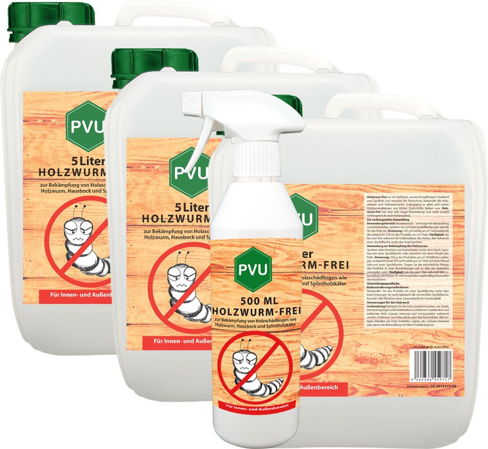 PVU Holzwurmspray zur Bekämpfung von Holwürmern und Holz Schädlingen