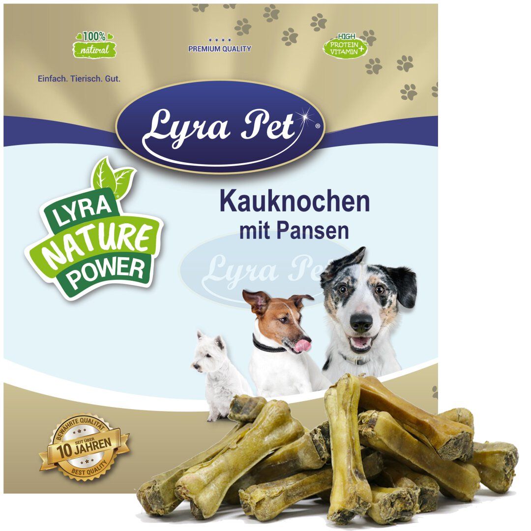 Lyra Pet® Kauknochen gefüllt mit Pansen ca. 10 cm