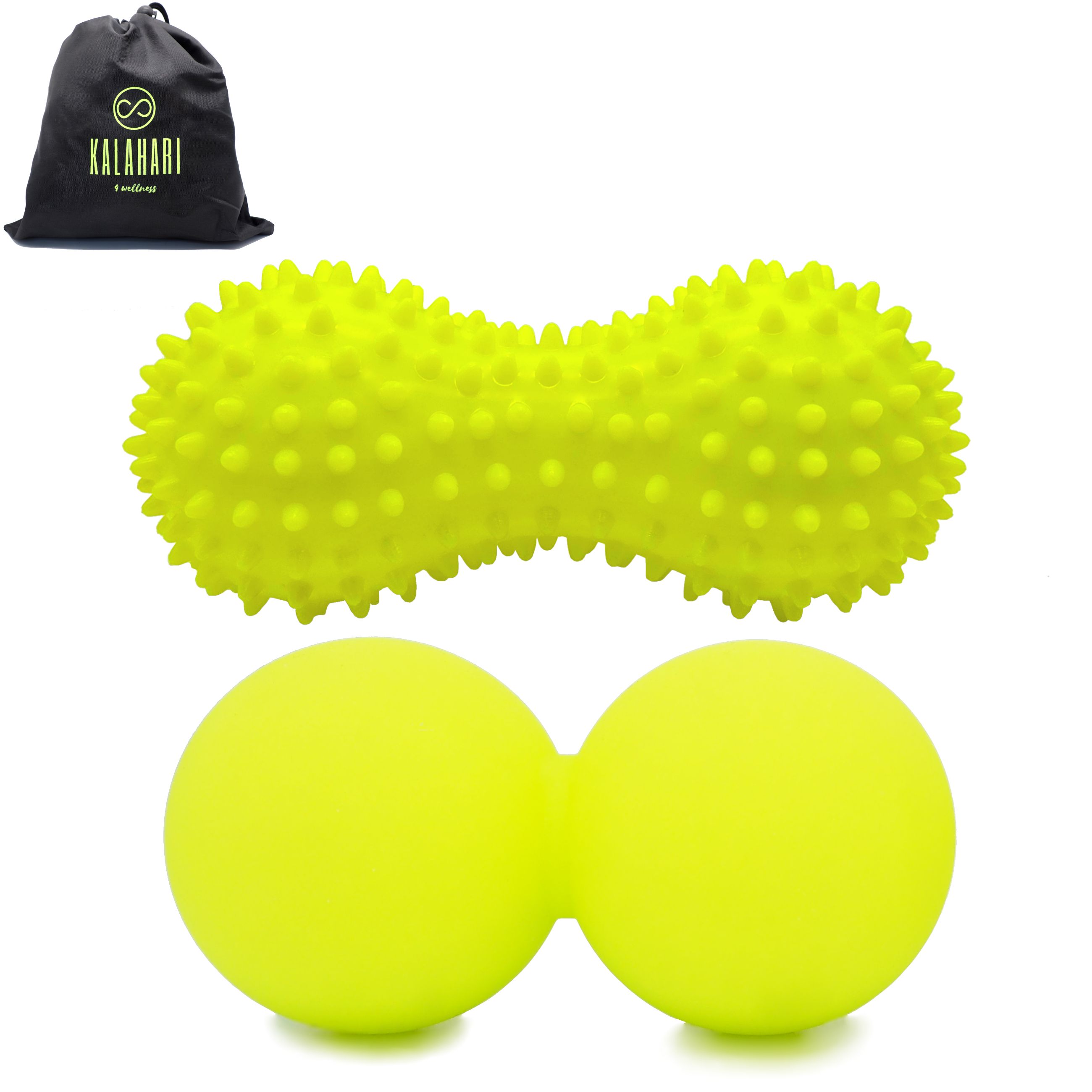 Kalahari Massagebälle, Duo Igelball, Duoball + eBook Faszientraining, Plantarfasziitis, Fußmassage 2 St