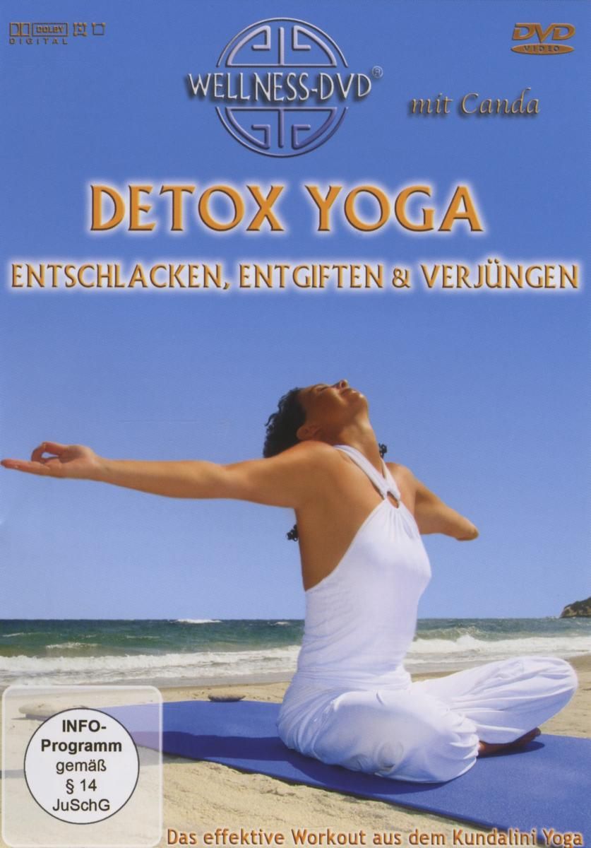 DVD "Detox Yoga" mit Frau am Strand. Titel und Logo. Wellness-DVD-Logo oben. Kundalini Yoga-Übungen.