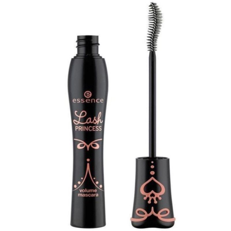 Schwarze Mascara-Flasche von Essence Lash Princess mit Applikator.