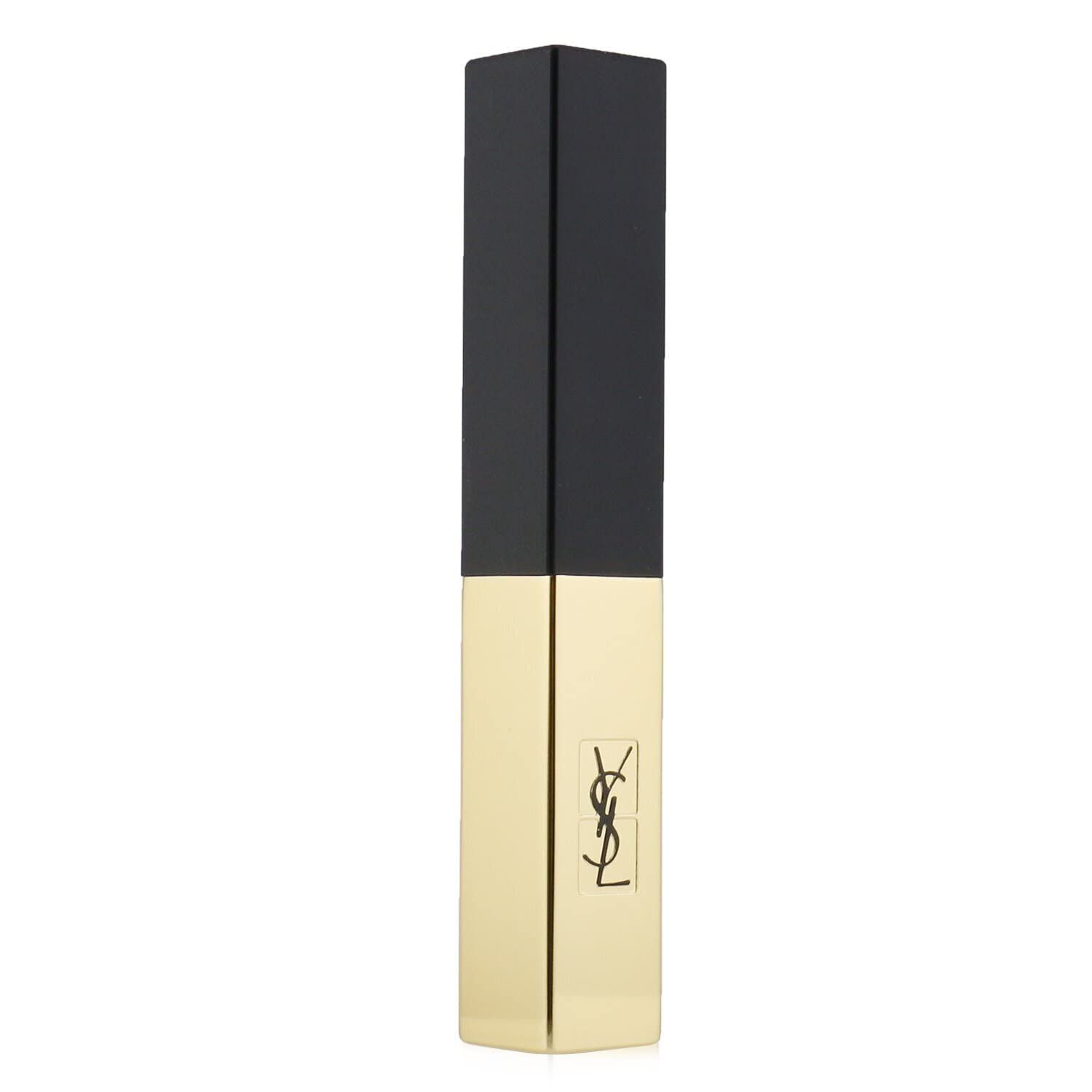 Lippenstift. Goldene Hülle, schwarzer Deckel. YSL-Logo. Schlanke, rechteckige Form.