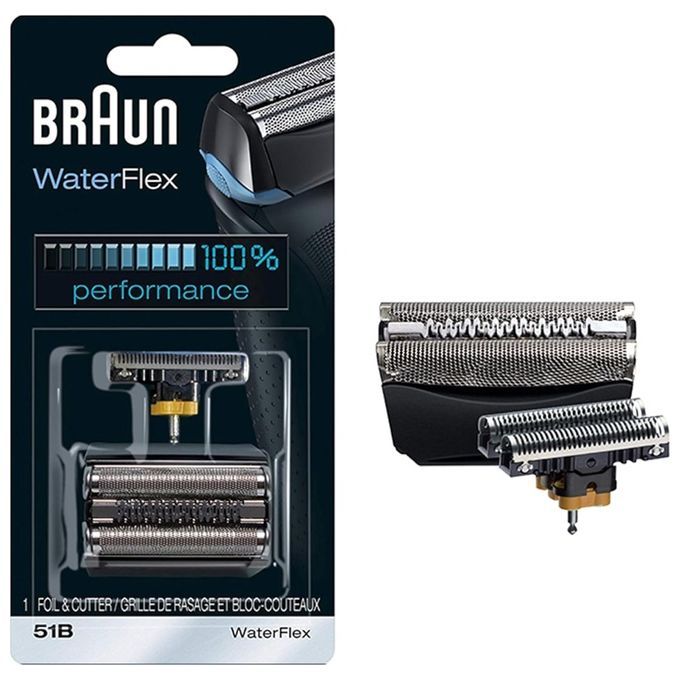 Braun - Ersatzscherfolie "Waterflex -51B Foil & Cutter" in Schwarz