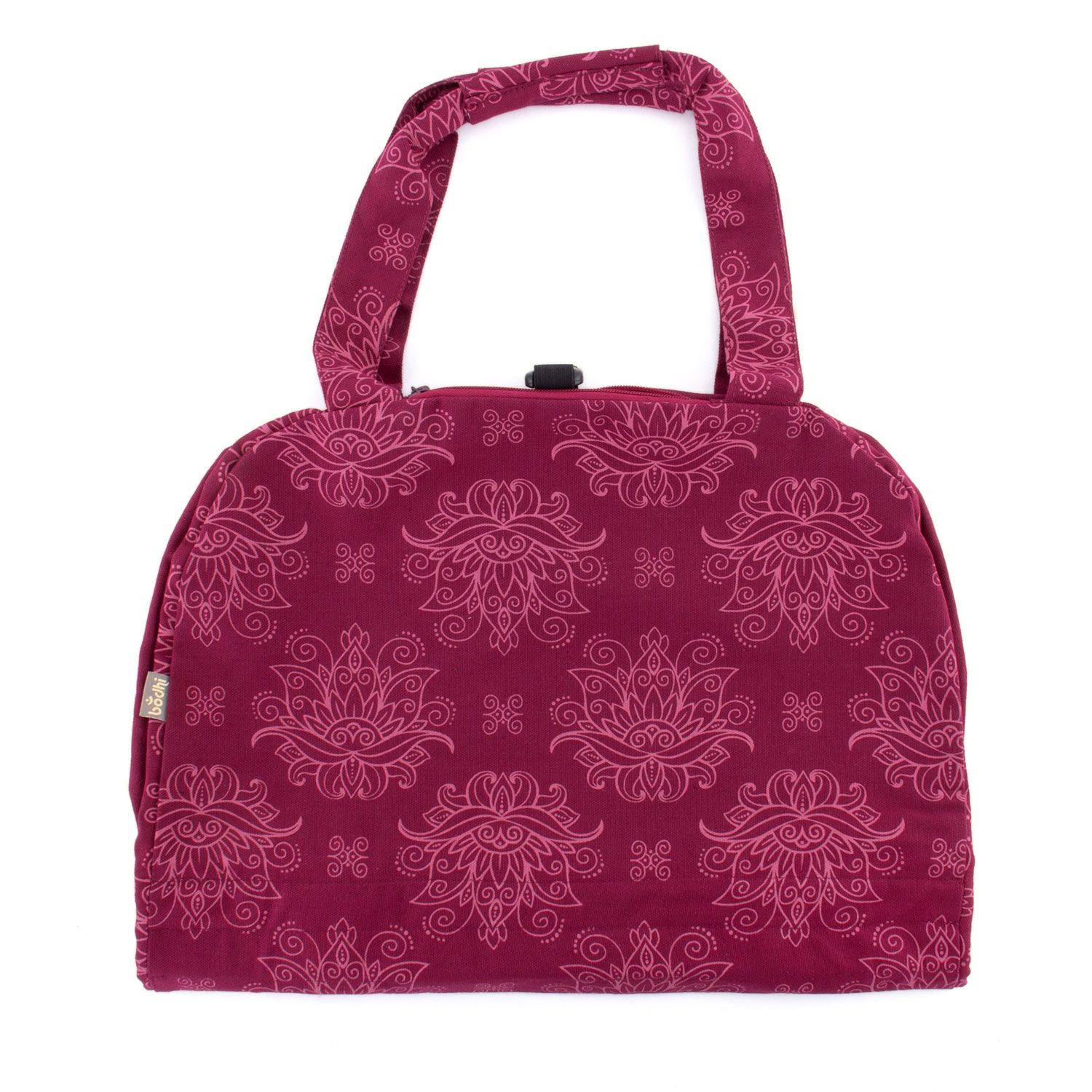 bodhi Maharaja Collection: Gemusterte Yoga Bag NAMASTÉ "Lotus", berry