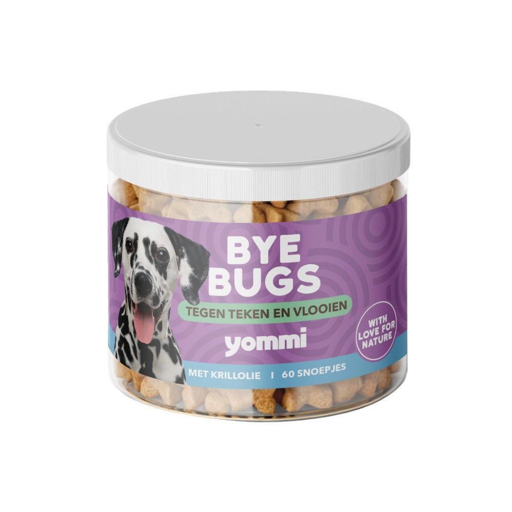 Yommi Bye Bugs - Natürliche Kausnacks gegen Zecken und Flöhe beim Hund 60 St