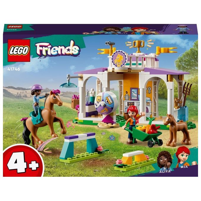 LEGO Friends 41746 Addestramento Equestre, Scuderia Cavalli Giocattolo e Mini Bamboline, Cura degli