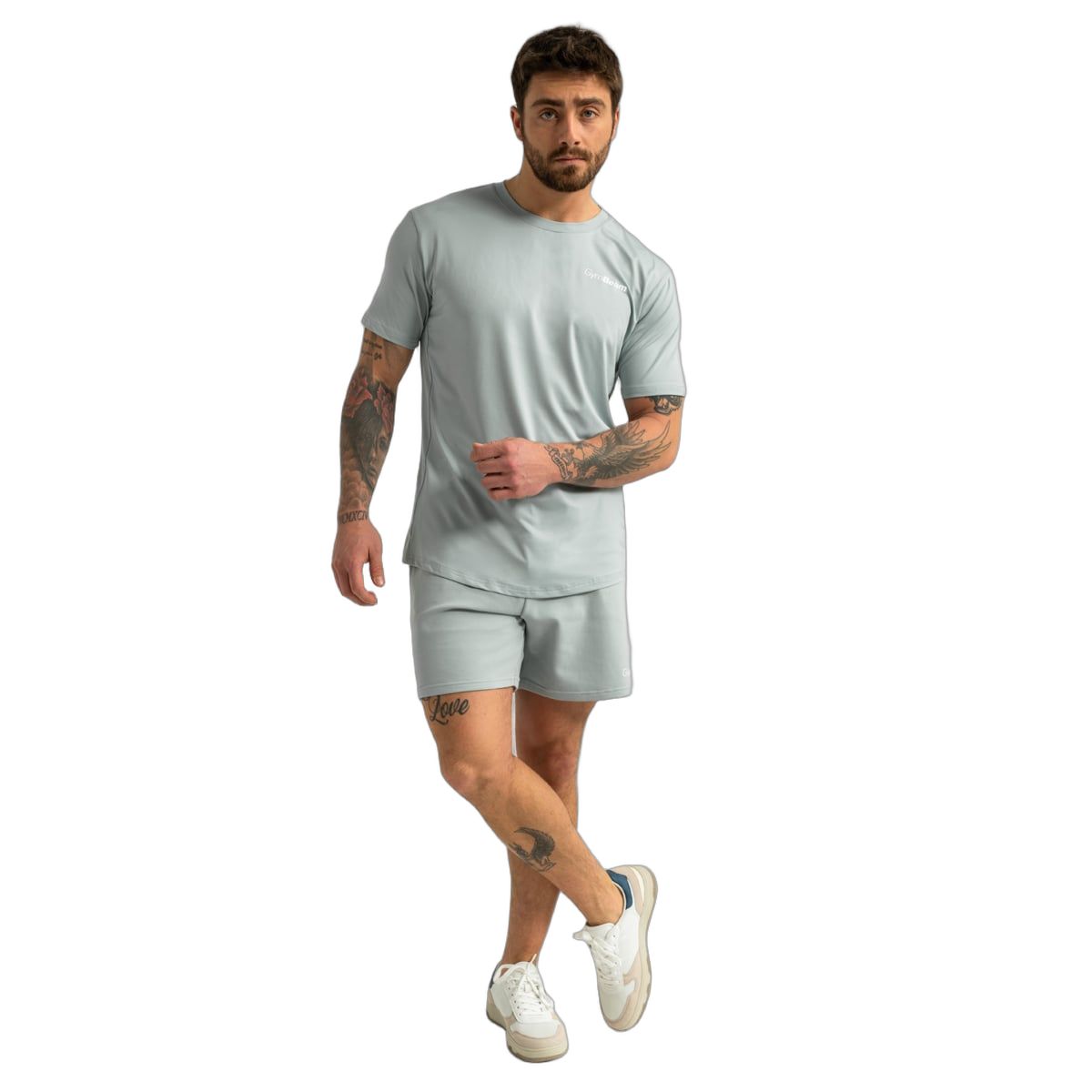GymBeam Shorts Herren regular mit Kordelzug und Taschen in Eucalypt