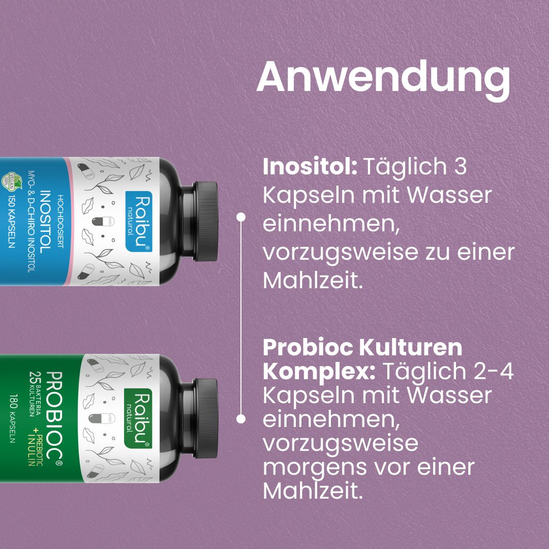 RAIBU Hormonbalance & Darmgesundheit Duo – Inositol + Probioc Kulturen Komplex