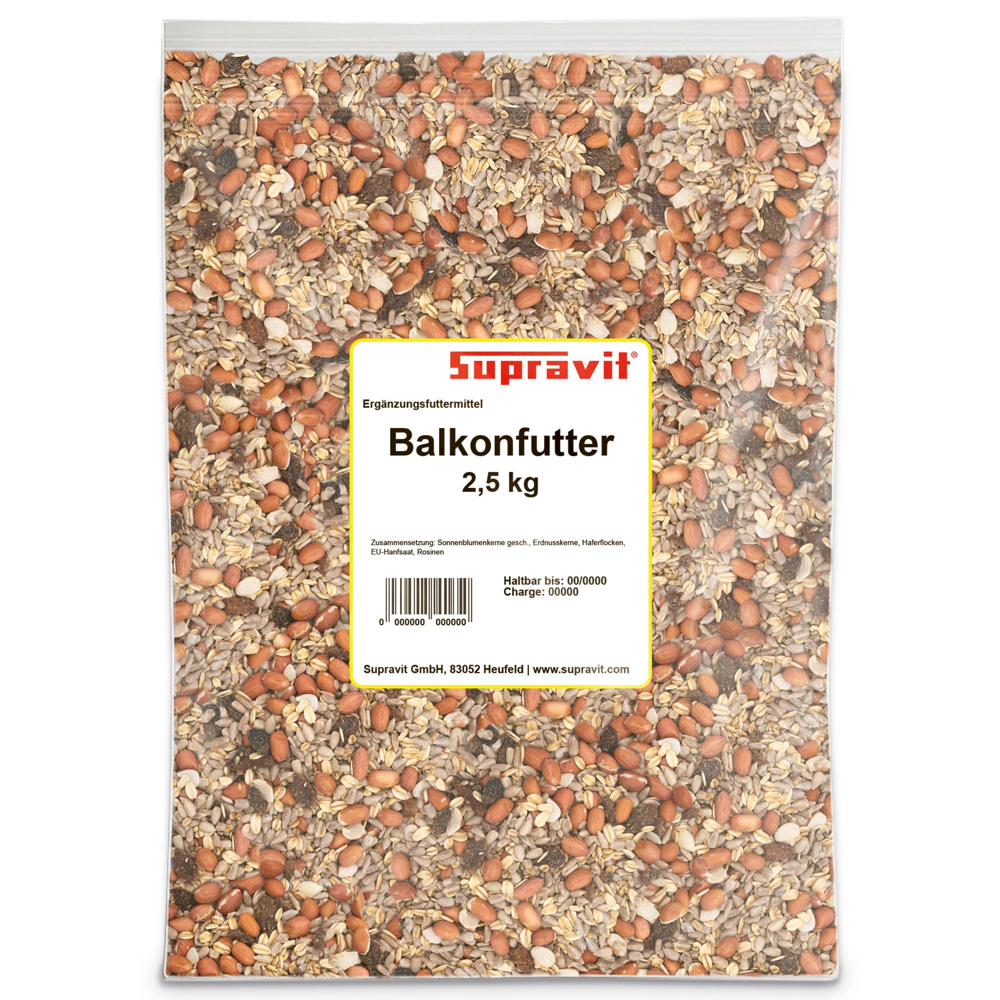 Supravit Balkonfutter für Wildvögel energiereiches Wildvogelfutte - artgerechte Vogelfuttermischung