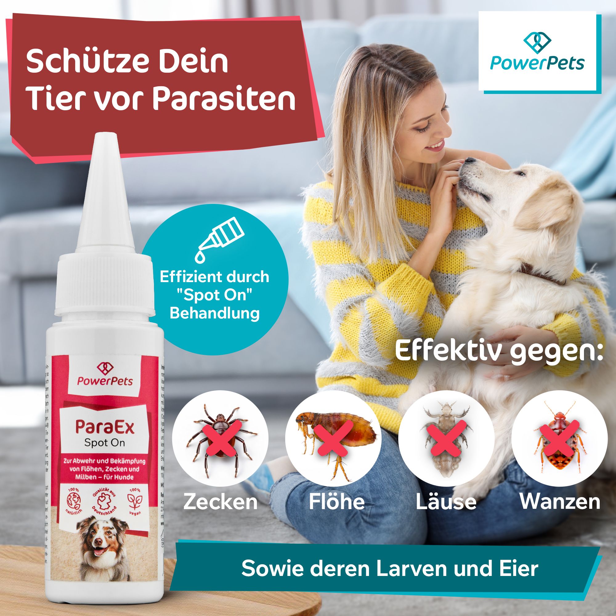 PowerPets - ParaEx - SpotOn für Hunde - 40ml