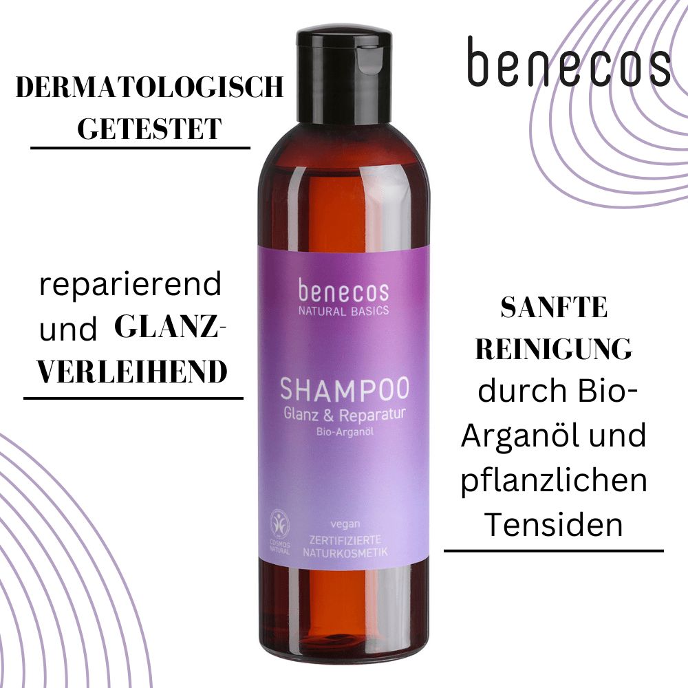 benecos Natural Basics Shampoo Glanz & Reparatur - Bio-Arganöl