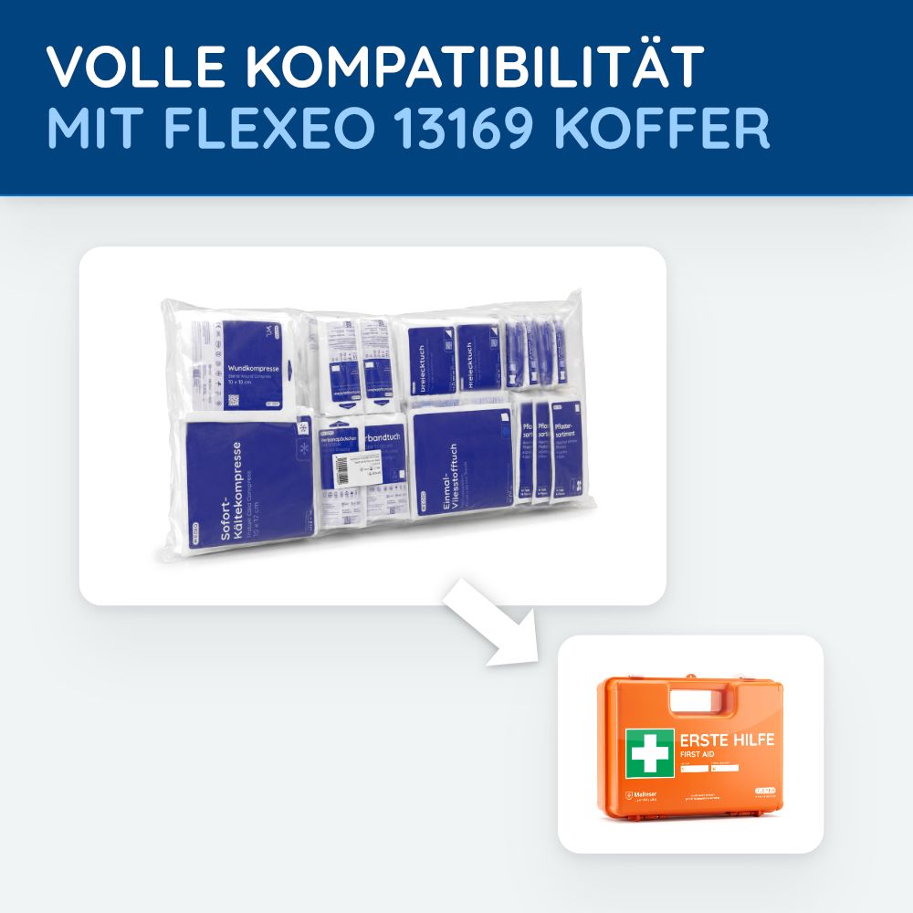 Kompatibilität des FLEXEO Nachfüllsets mit dem FLEXEO Erste-Hilfe-Koffer.