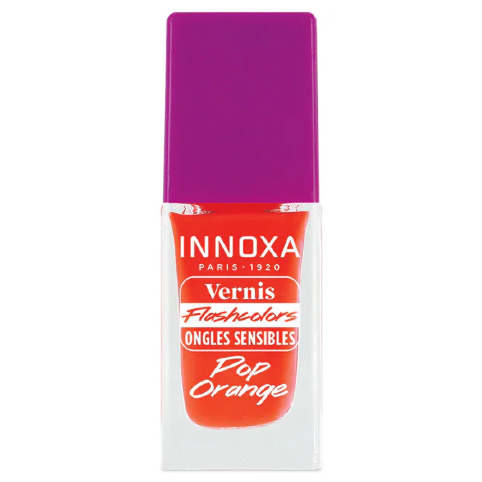 Innoxa Flashcolors Lack Empfindliche Nägel 8 ml (Farbe : Pop Orange) 2,2x2,2x6,6 cm