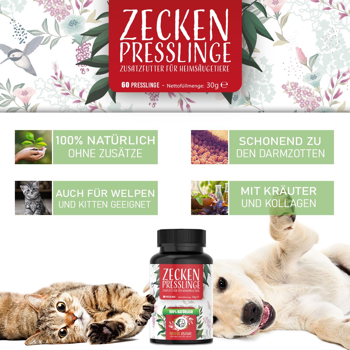 Nature Animal® | Zeckenschutz Presslinge