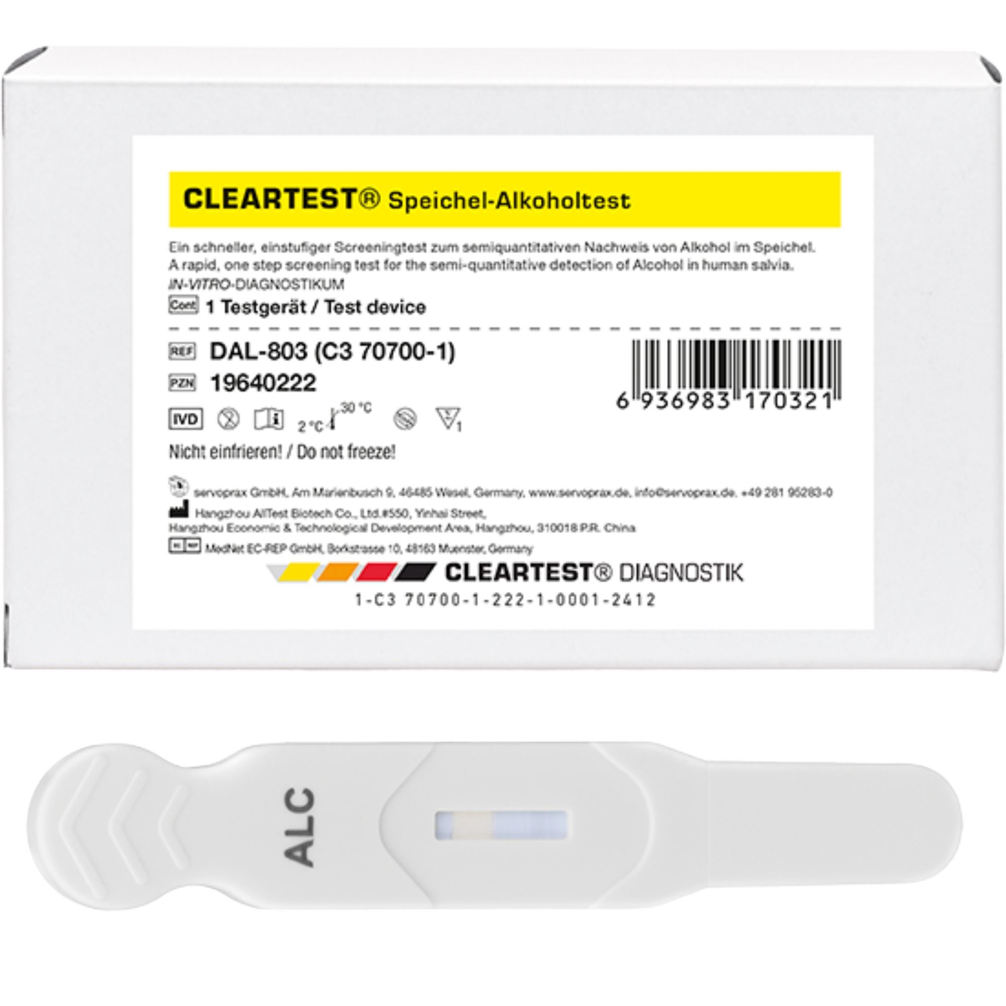 CLEARTEST Speichel Alkoholtest Schnelltest zur Bestimmung der Blutalkoholkonzentration
