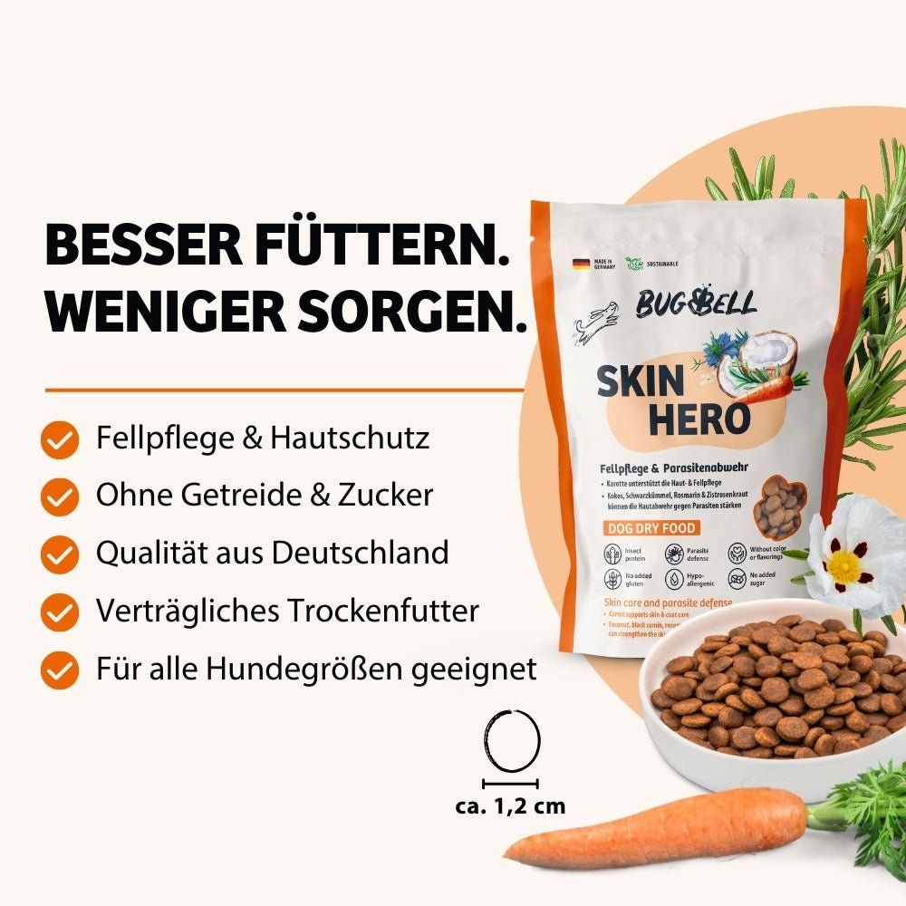 BugBell Trockenfutter SkinHero - Fellpflege & Parasitenabwehr