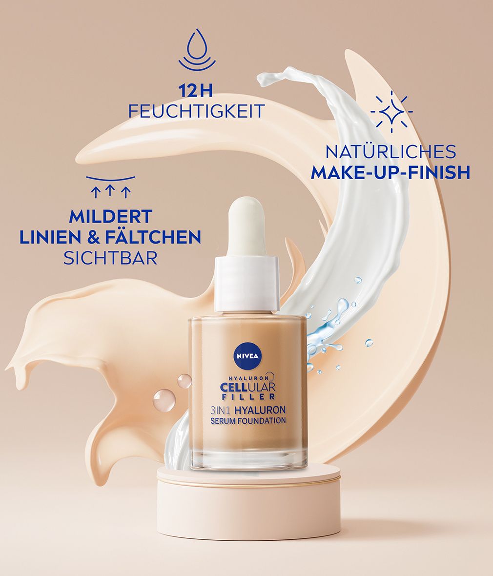 NIVEA Cellular 3in1 Hyaluron Serum Foundation Dunkel