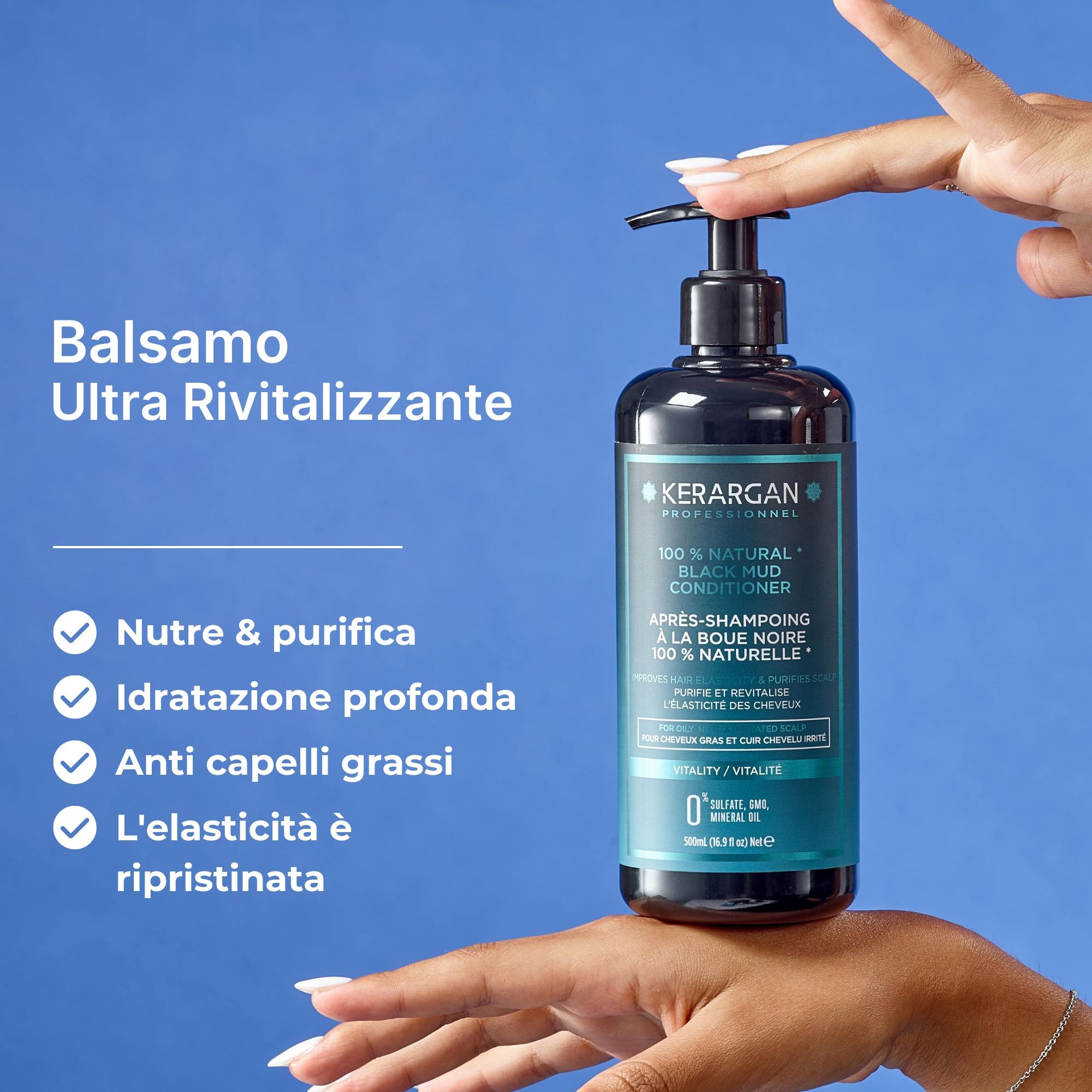 Istruzioni per l'uso: 1. Applicare dopo lo shampoo. 2. Massaggiare su lunghezze e punte. 3. Sciacquare dopo 3-5 minuti. Pro-Tips.