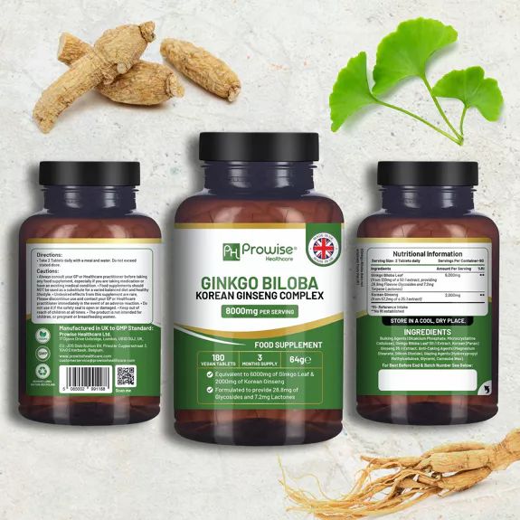 Prowise Healthcare - Ginkgo Biloba und koreanischer Ginseng 180 St Tabletten