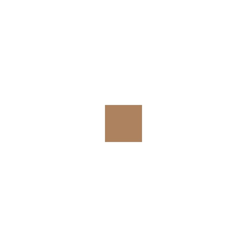 Quadratische, beige Farbprobe auf weißem Hintergrund.