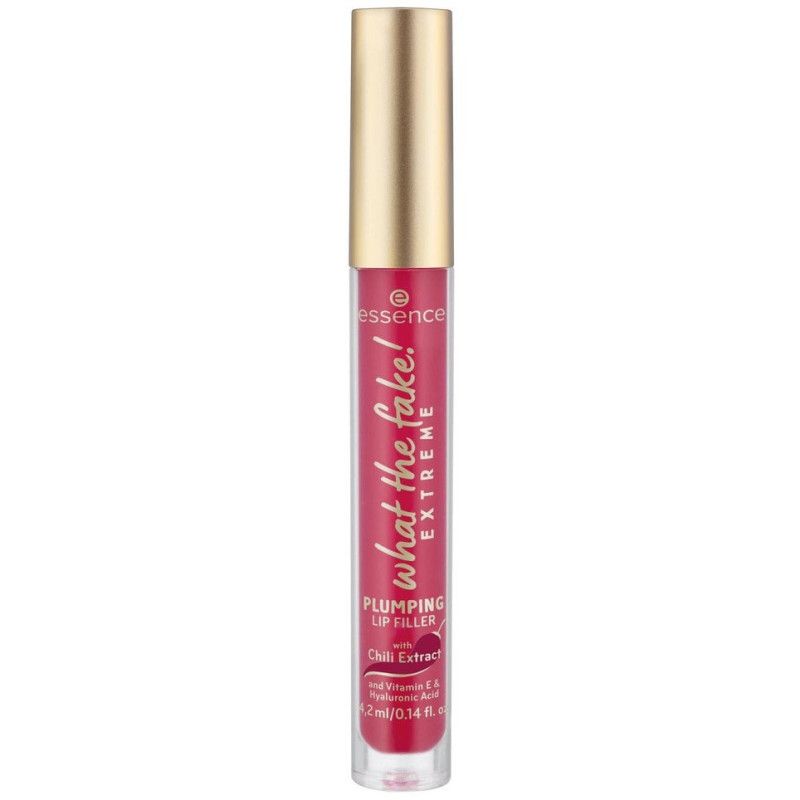 Essence What The Fake! Extreme Plumping Lip Filler in durchsichtiger Verpackung mit silbernem Deckel.