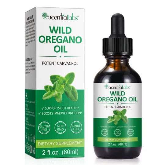 acentialabs Wildes Oregano Öl Tropfen 100 Prozent naturrein mit 70 Carvacrol 60 ml Flüssigkeit zum Einnehmen