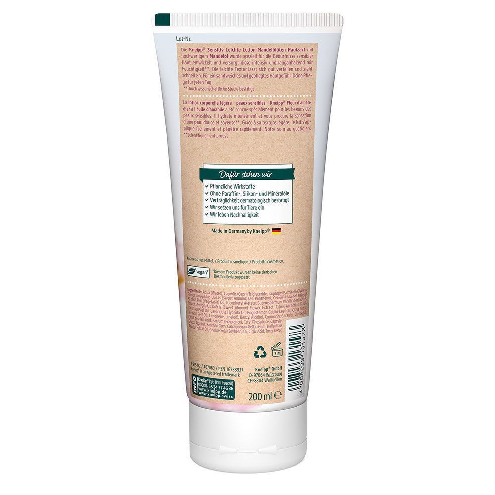 Kneipp Sensitiv leichte Lotion Mandelblüten hautz. 200 ml