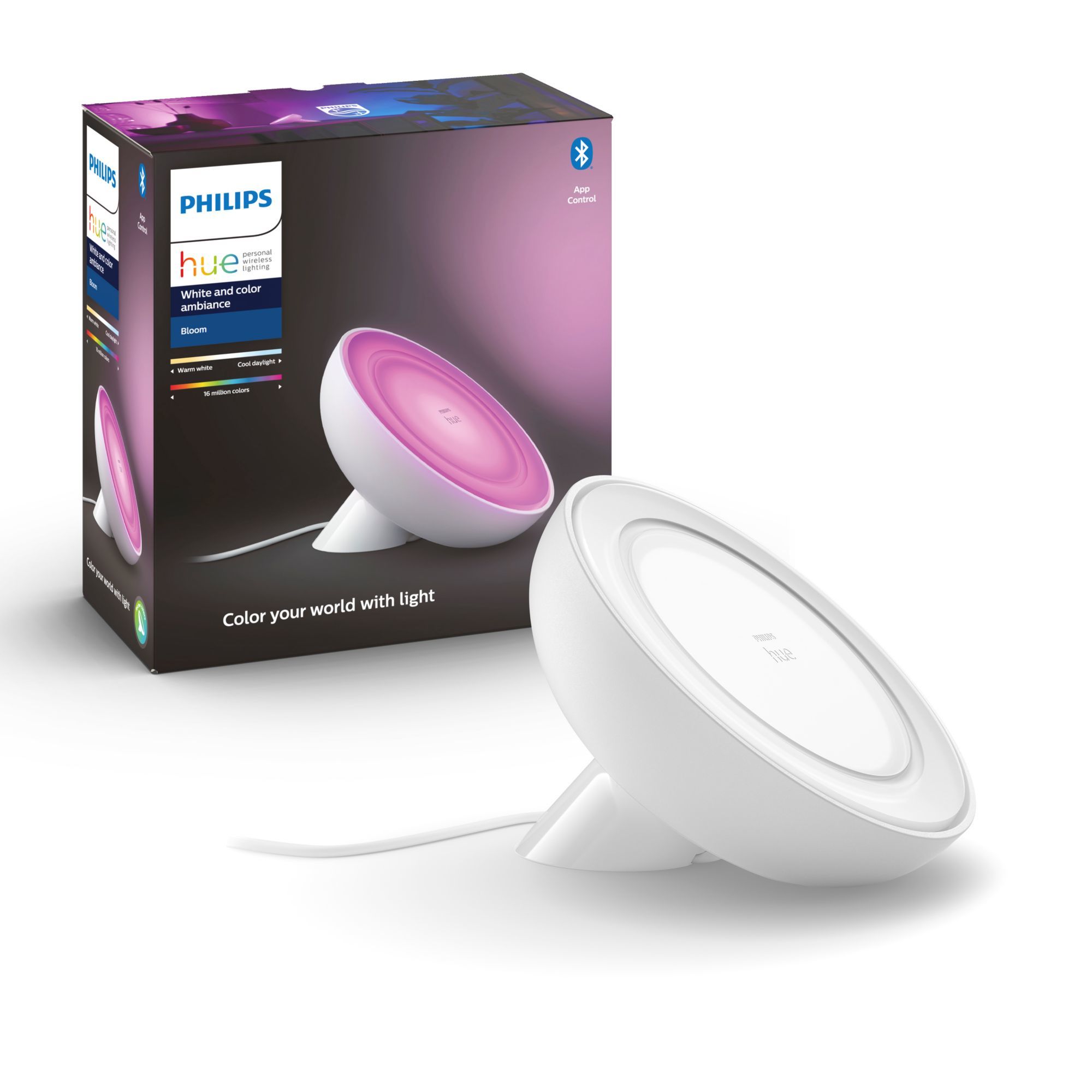 Philips Hue Bloom Lampada da tavolo  Bianca - Regola il tuo Ciclo Circadiano