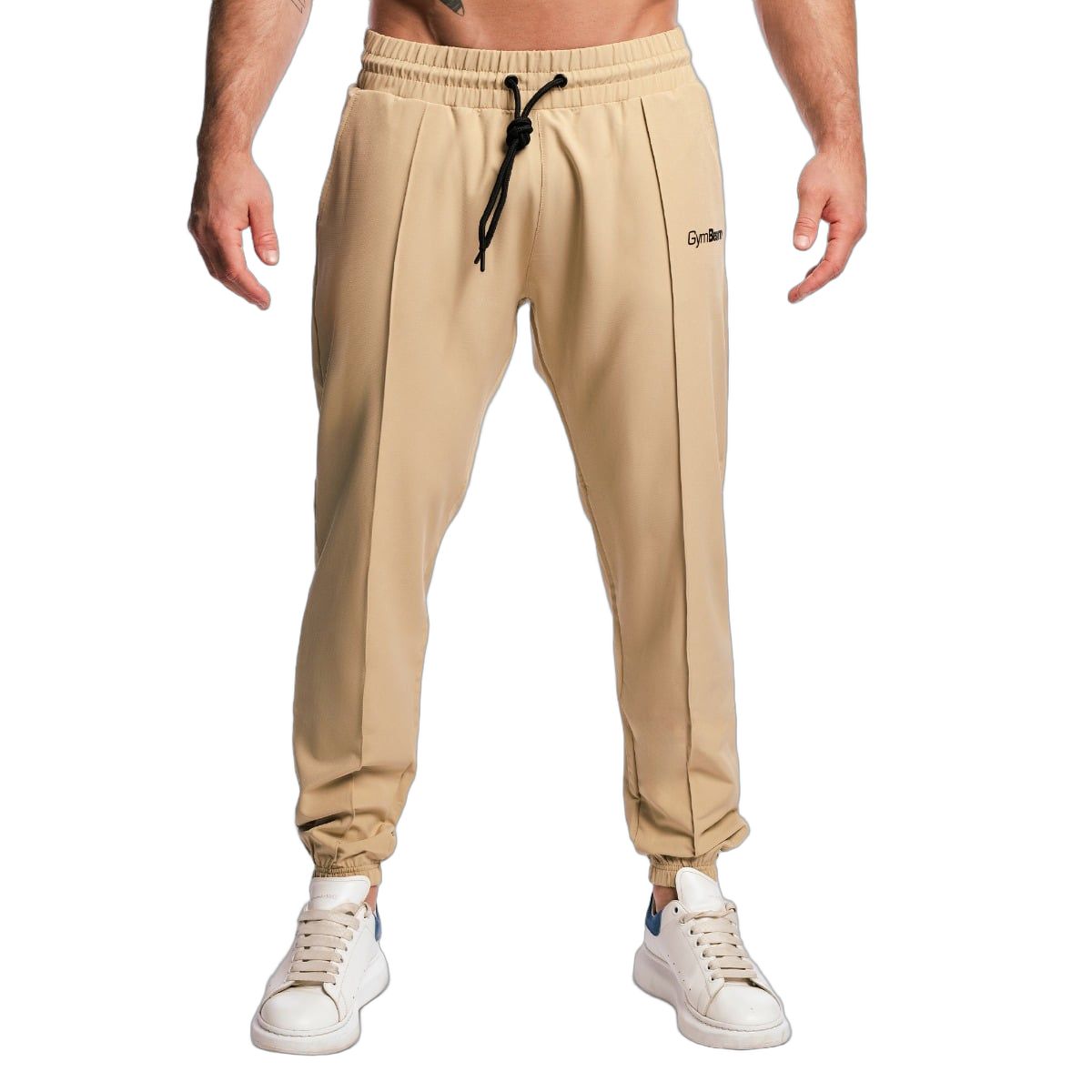 GymBeam Hose Herren regular Jogger mit Kordelzug Beige ARC 1 St