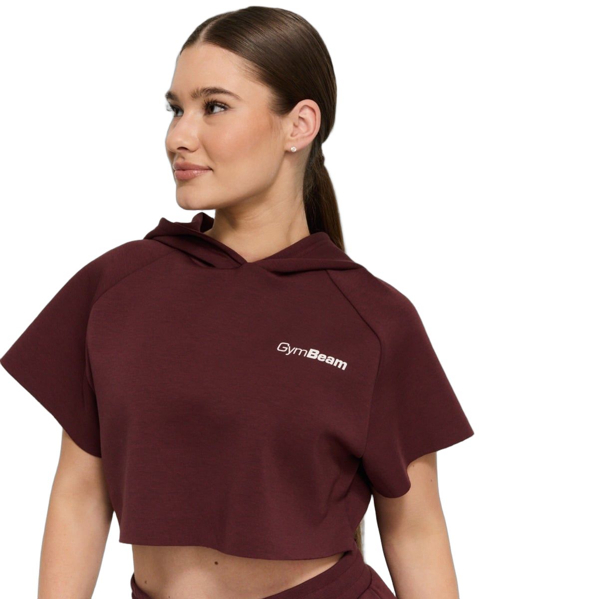 GymBeam Hoodie Damen cropped oversize mit Kurzarm in Fig 1 St