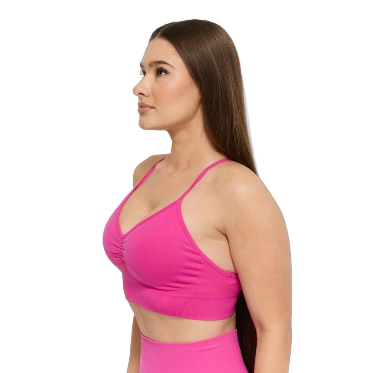 GymBeam Sport-BH Damen nahtlos mit herausnehmbaren Polstern in Rose