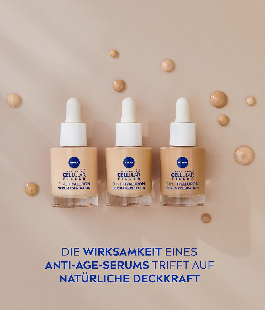 NIVEA Cellular 3in1 Hyaluron Serum Foundation Dunkel