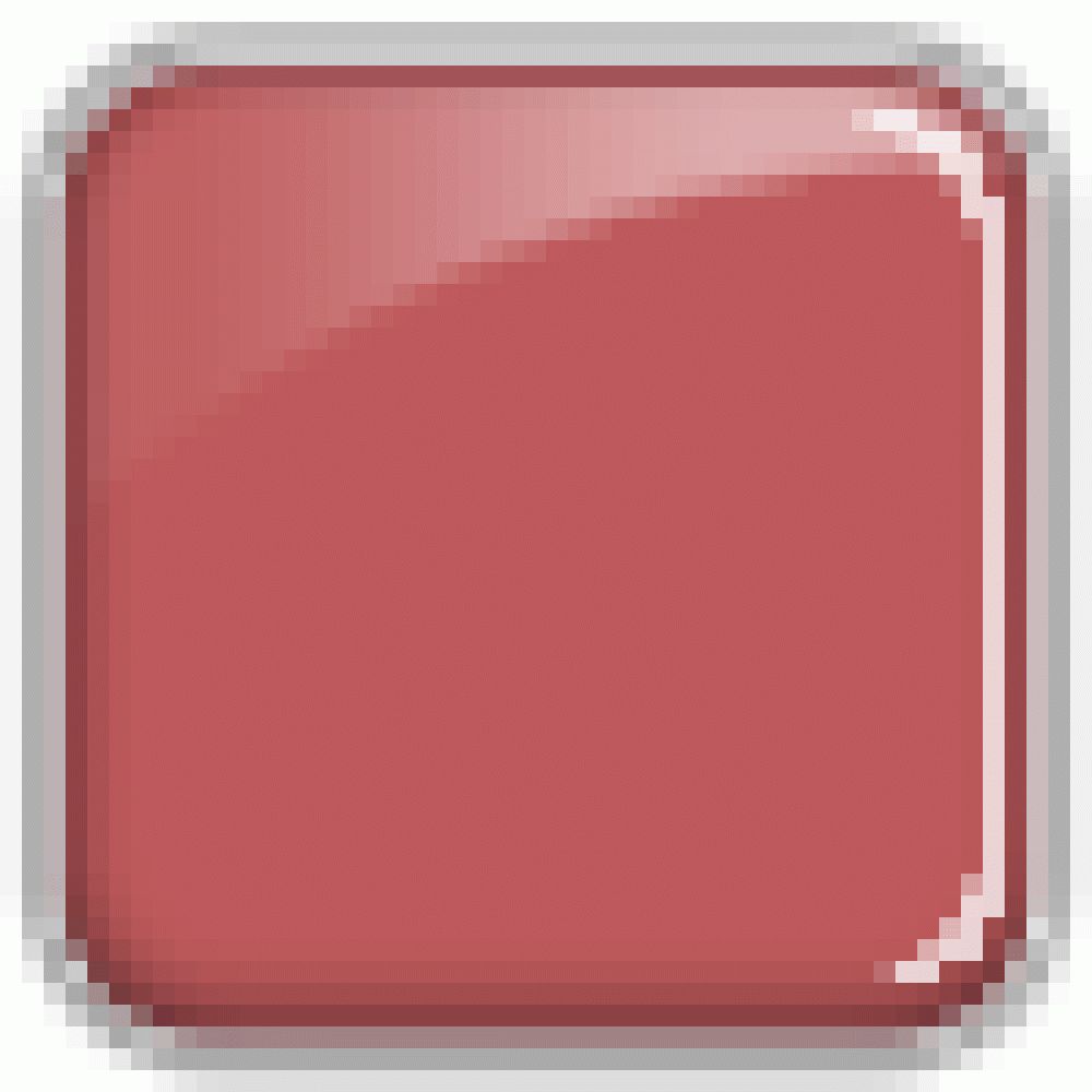 Quadratische, glänzende Probe von Rose Wine Lippenstift. Abgerundete Ecken, grauer Rahmen.