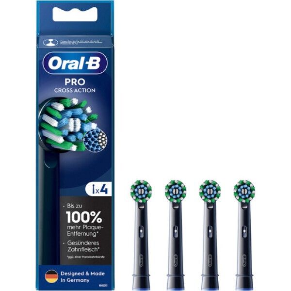 Oral-B AUFSTECKBÖRSTEN 4ER SCHWARZ (PRO CROSS ACTION 4ER)