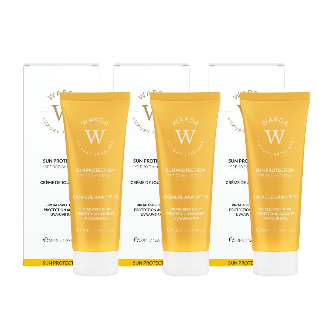 Warda Luxury Skincare Sonnenschutz-Tagescreme-Trio mit LSF 30
