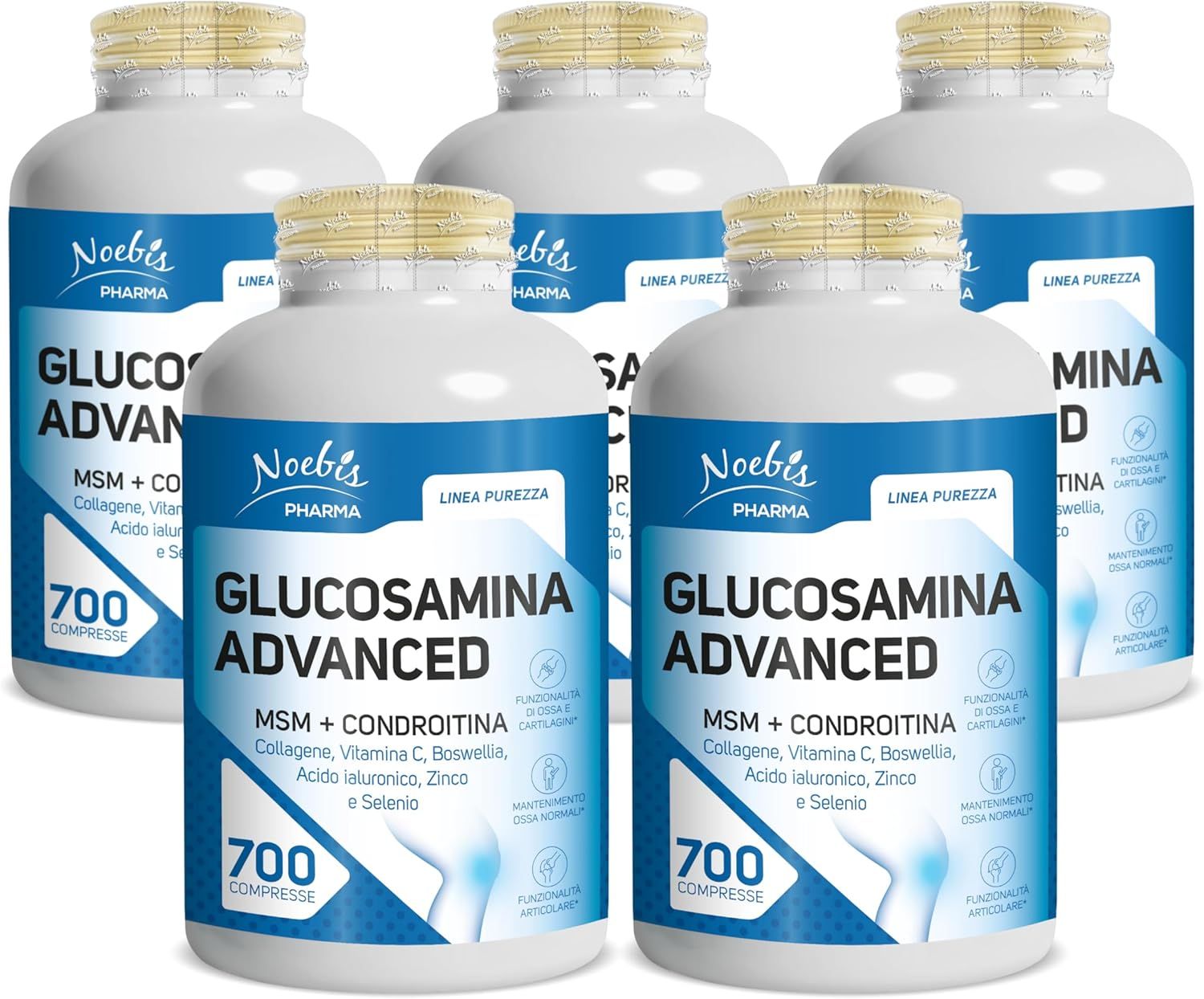 Noebis Pharma Glucosamina Advanced – Vitamina C, Zinco e Boswellia – 700 compresse