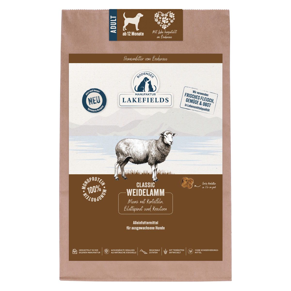 Lakefields - Lamm mit Kartoffeln, Blattspinat und Kräutern 2500 g