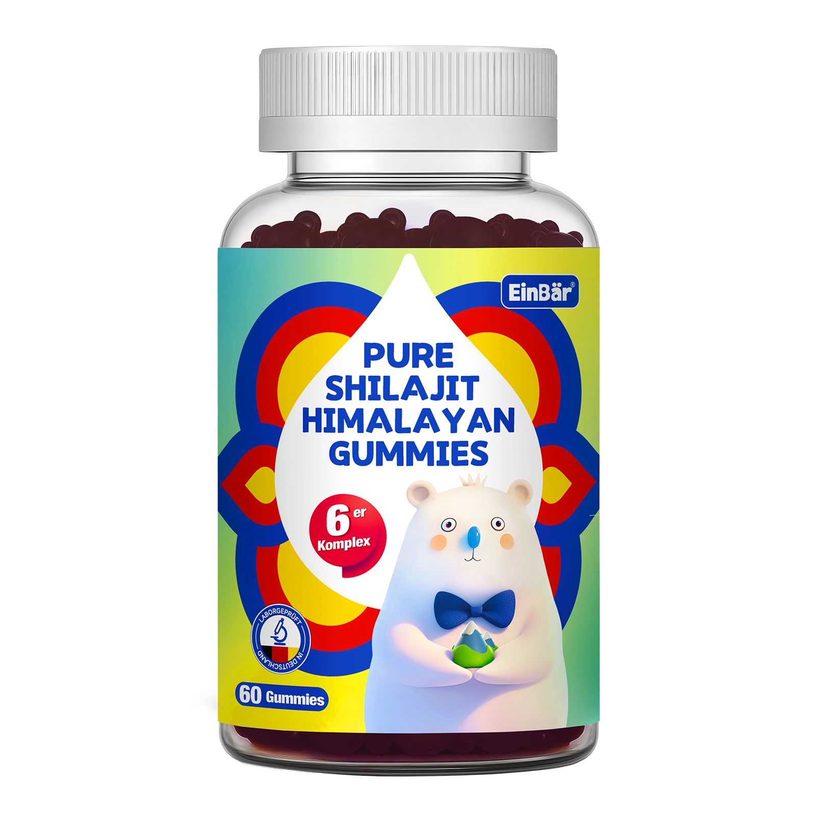 EinBär Pure Shilajit Himalayan Gummies 60 St Gummibärchen