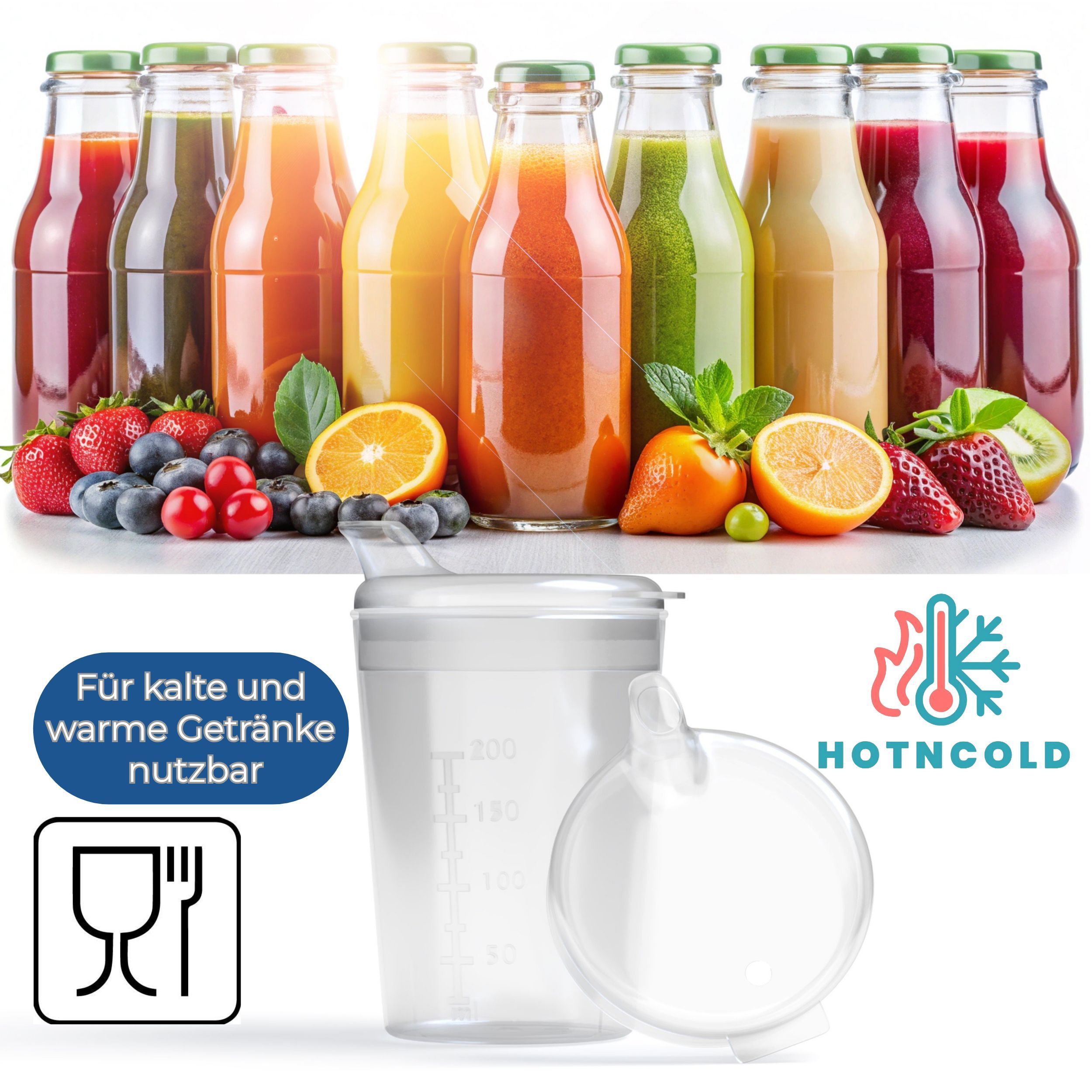 Horn Medical 3er Pack Schnabelbecher Trinkhilfe für Erwachsene mit zwei Deckeln