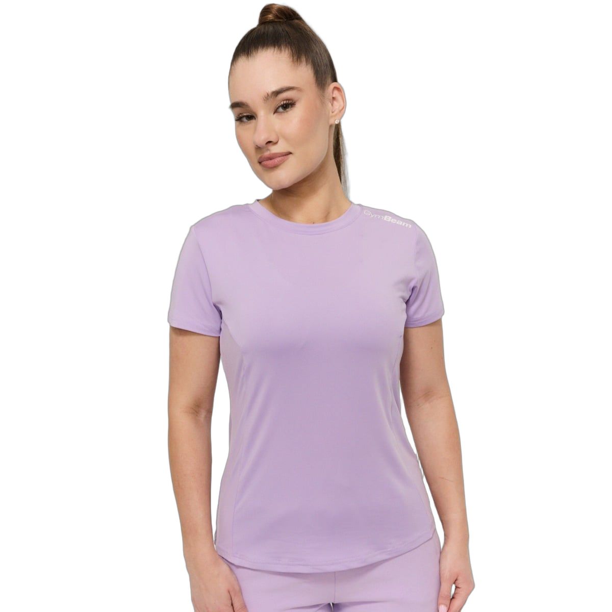 GymBeam T-Shirt Damen regular Kurzarm mit Rundhalsausschnitt Lavender 1 St