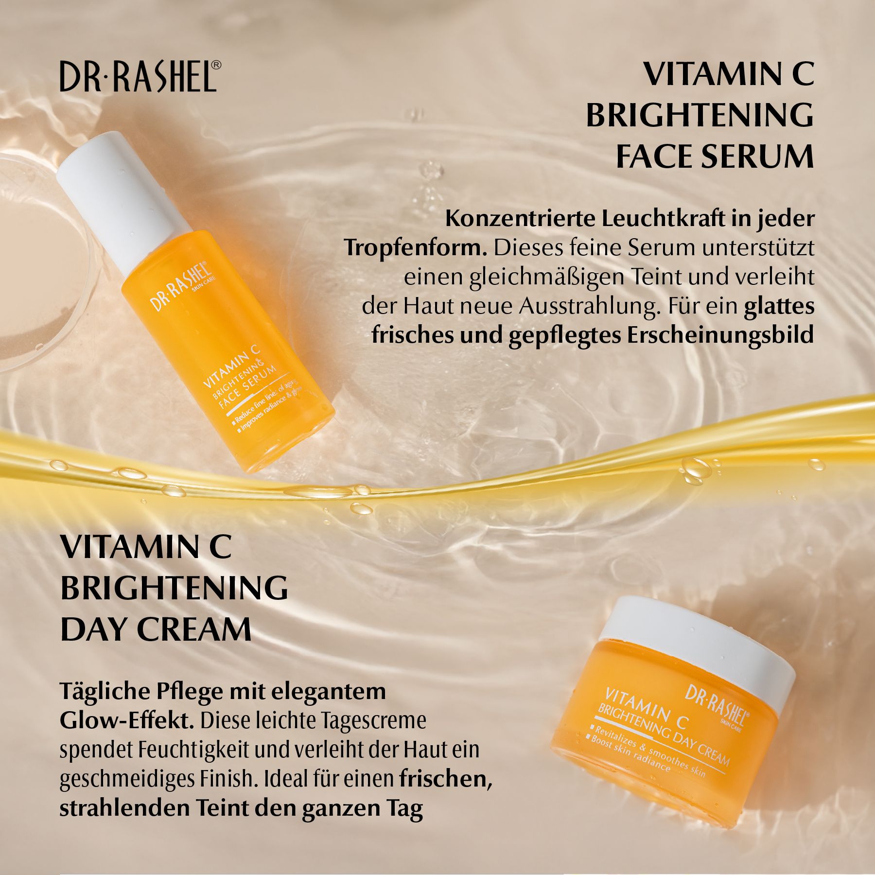 DR RASHEL Gesichtspflege-Set  Vitamin C  Anti-Falten Geschenkbox Serum Creme SPF