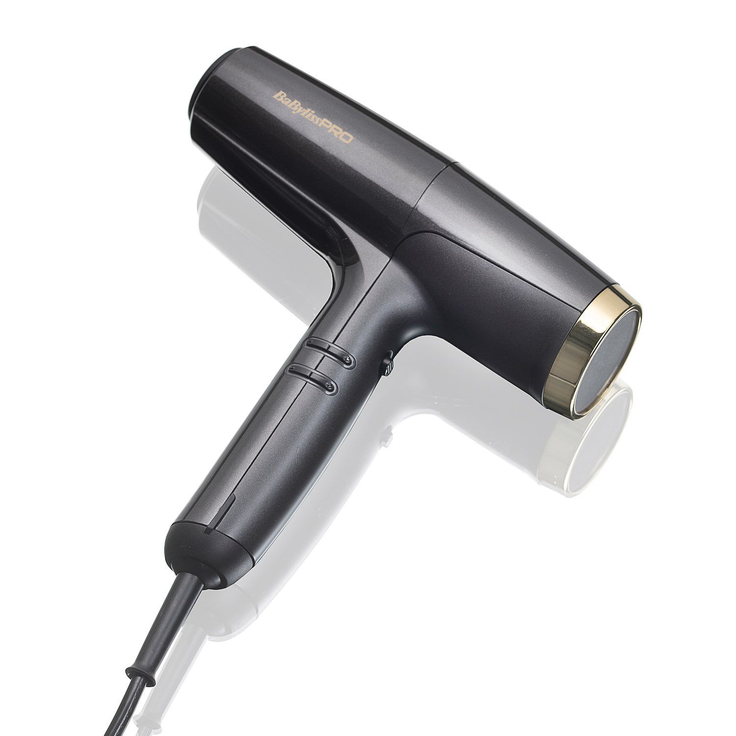 BaBylissPRO Falco Haartrockner Digital Highspeed Grau/Gold BAB8550E