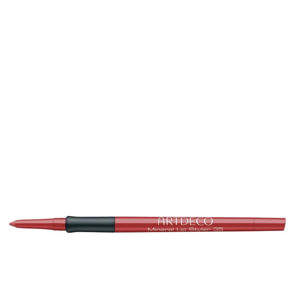 Roter Lippenkonturenstift mit schwarzem Mittelteil. Aufschrift: Artdeco Mineral Lip Styler 35.
