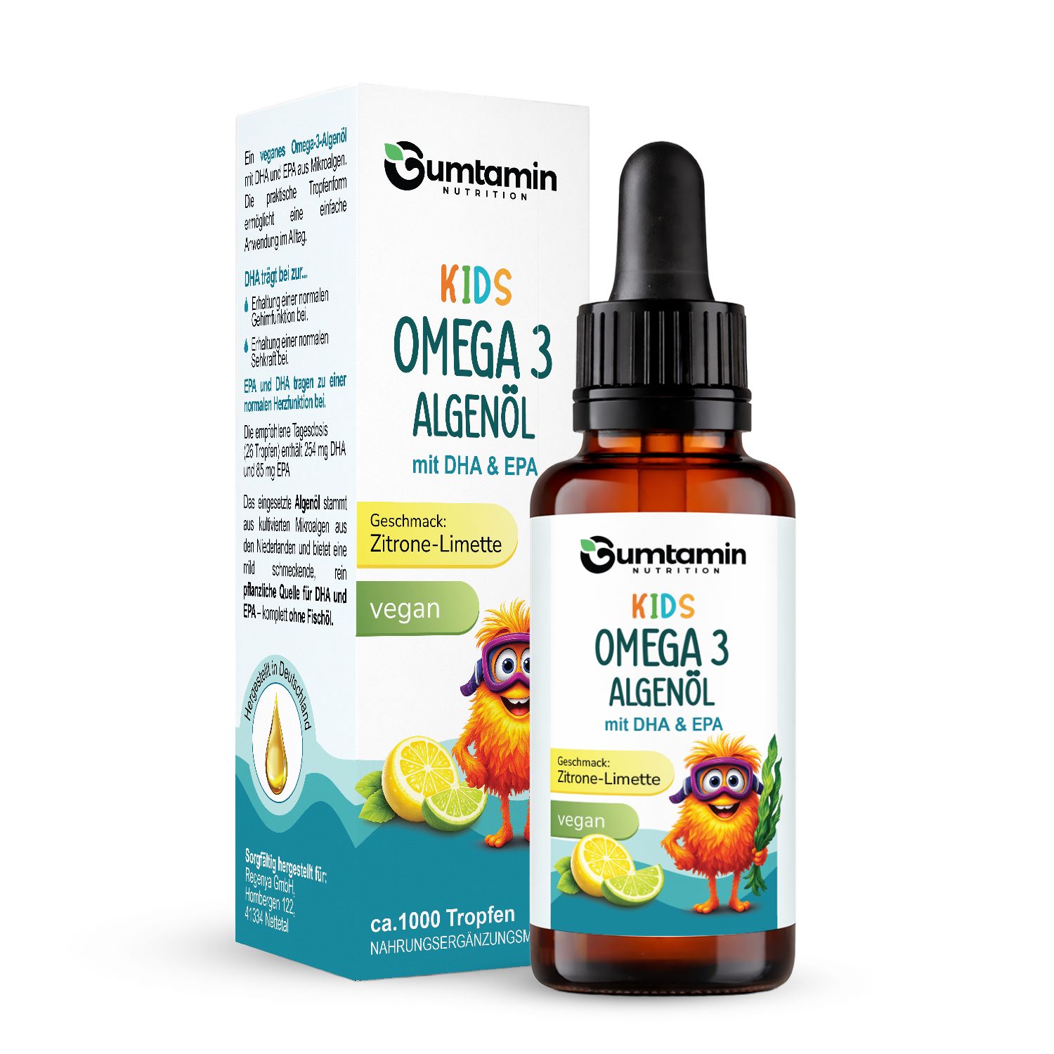 Gumtamin Omega 3 Algenöl Tropfen für Kinder 30 ml Gummibärchen