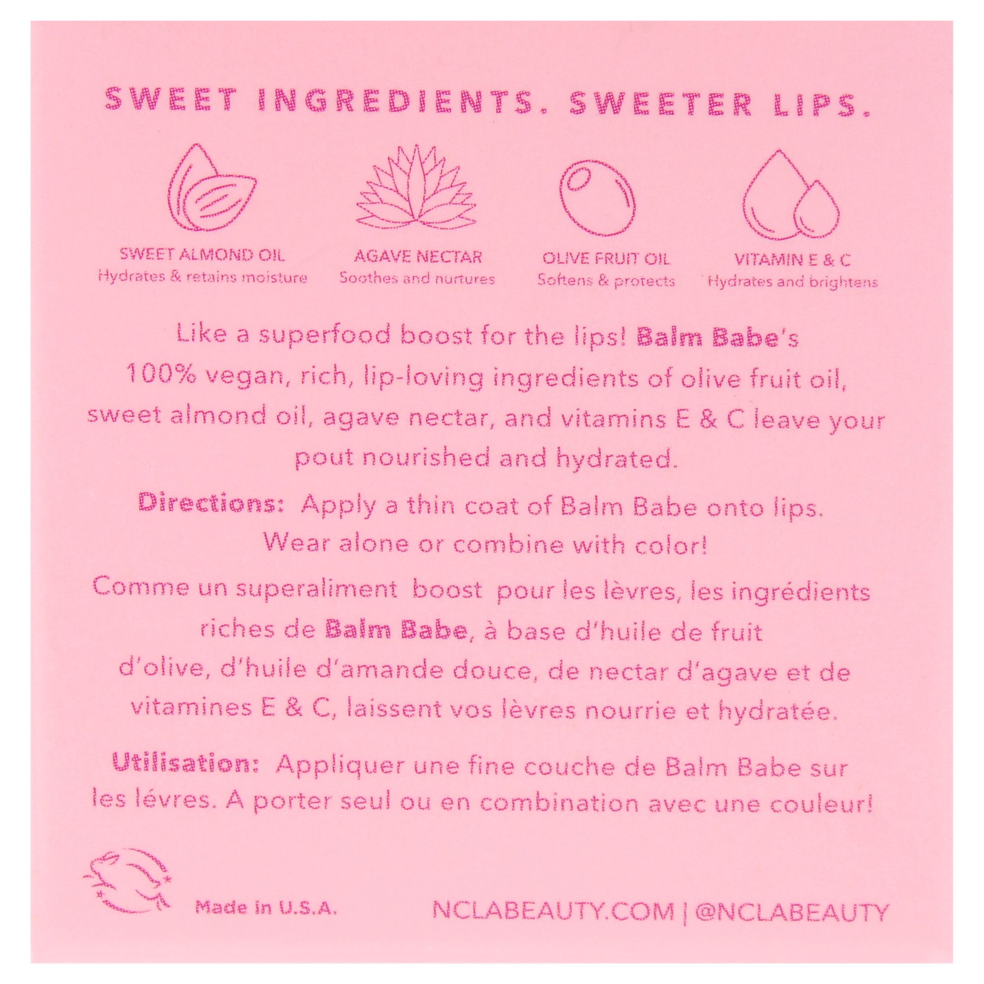 Balm Babe natürlich Lippenbalsam - Pink Champagne von NCLA