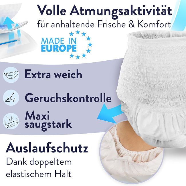 Harmony Care® Maxi saugstarke Windeln für Erwachsene - Inkontinenz-Pants Männer und Frauen 64 St