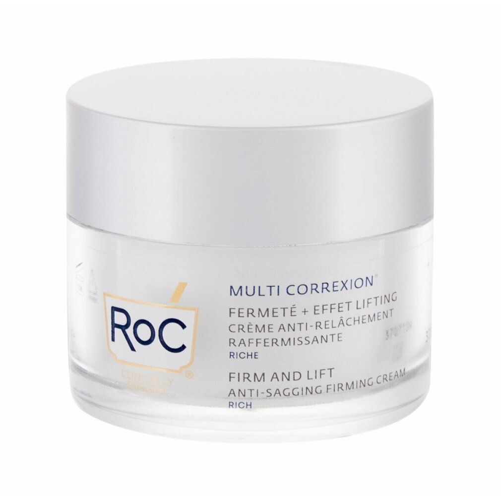 RoC Multi Correxion Anti-Aging Creme Tiegel mit goldenem Deckel und blauer Basis.