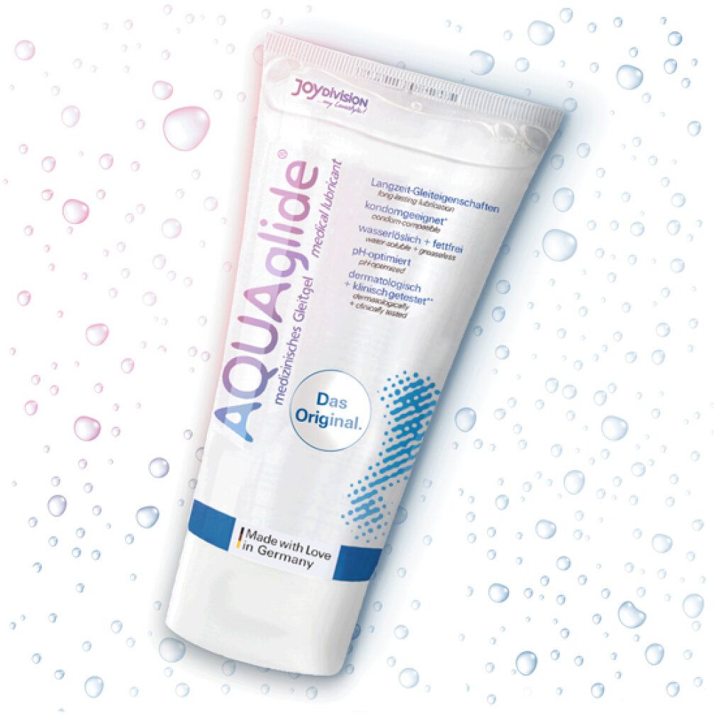 AQUAglide® medizinisches Gleitgel Tube. Langzeit-Gleiteigenschaften, kondomgeeignet, wasserlöslich, fettfrei.