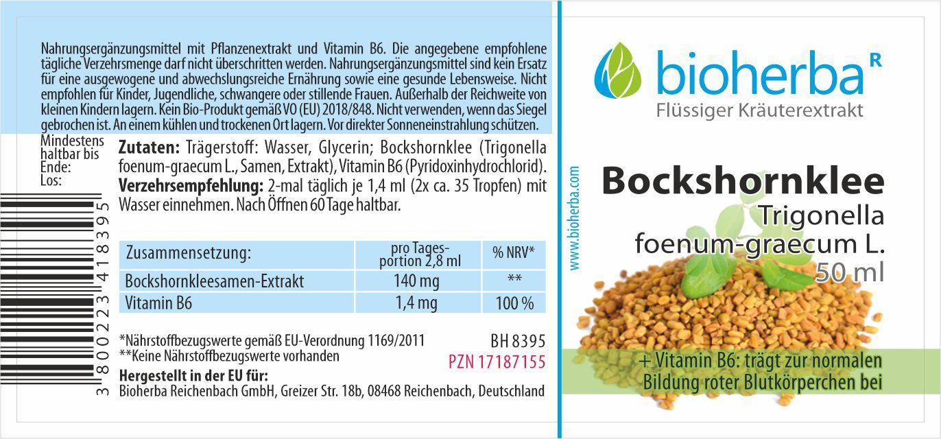 Bockshornklee Tropfen Tinktur 50ml PZN 17187155