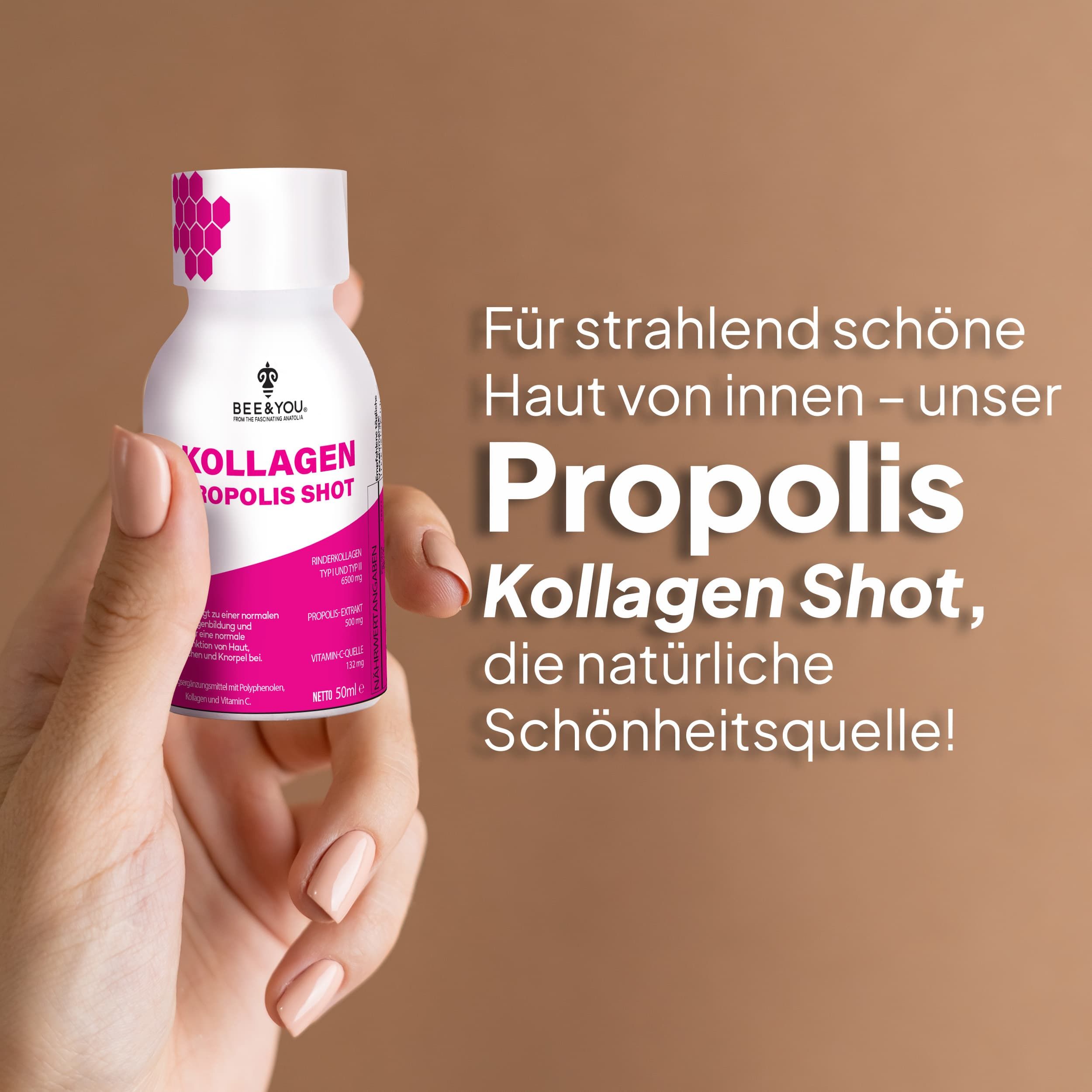 BEE&YOU Beauty Kollagen zum Trinken mit Vitamin C, Biotin, Hyaluronsäure, Propolis